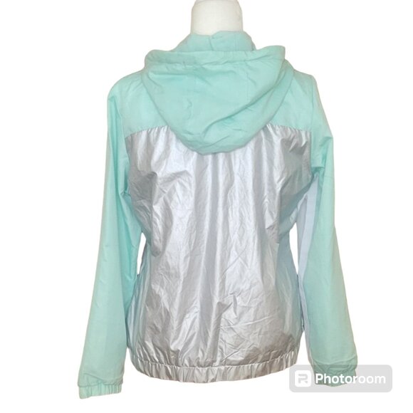 Reebok Mint Metallic Hooded Polar Fleece Lined Track Jacket Windbreaker NEW - Picture 5 of 15